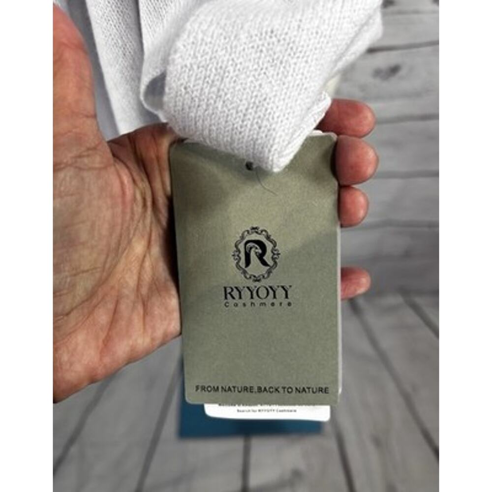 RYYOYY 100% Cashmere Wrap Scarf Shawl Extra Large Light Gray NWT - Picture 5 of 6